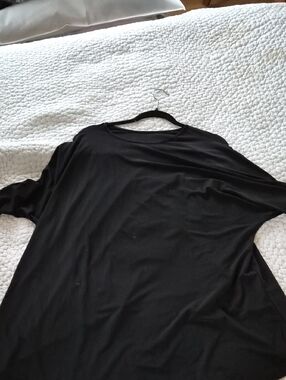 Black Women's Jersey Top - Classic Crew Neck